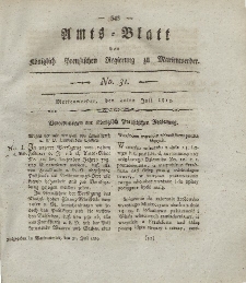 Amts-Blatt der Königl. Preuß. Regierung zu Marienwerder, 30. Juli 1819, No. 31.