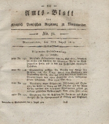 Amts-Blatt der Königl. Preuß. Regierung zu Marienwerder, 6. August 1819, No. 32.