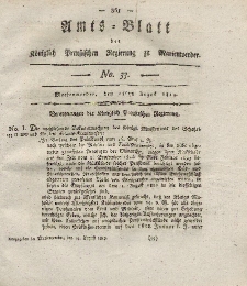 Amts-Blatt der Königl. Preuß. Regierung zu Marienwerder, 13. August 1819, No. 33.