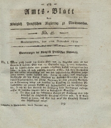 Amts-Blatt der Königl. Preuß. Regierung zu Marienwerder, 5. November 1819, No. 45.