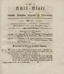 Amts-Blatt der Königl. Preuß. Regierung zu Marienwerder, 17. Dezember 1819, No. 51.