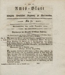 Amts-Blatt der Königl. Preuß. Regierung zu Marienwerder, 24. Dezember 1819, No. 52.