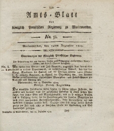 Amts-Blatt der Königl. Preuß. Regierung zu Marienwerder, 24. Dezember 1819, No. 52.
