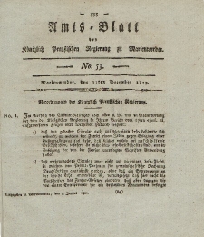Amts-Blatt der Königl. Preuß. Regierung zu Marienwerder, 31. Dezember 1819, No. 53.