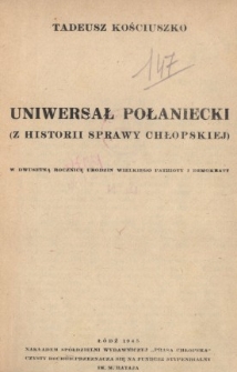 Uniwersał Połaniecki (z historii sprawy chłopskiej)