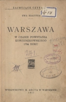 Warszawa w czasie Powstania Kościuszkowskiego 1794 roku