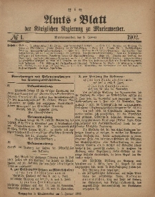 Amts-Blatt der Königlichen Regierung zu Marienwerder, 2. Januar 1902, No. 1.