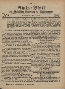 Amts-Blatt der Königlichen Regierung zu Marienwerder, 5. Februar 1902, No. 6.