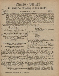 Amts-Blatt der Königlichen Regierung zu Marienwerder, 12. März 1902, No. 11.