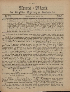 Amts-Blatt der Königlichen Regierung zu Marienwerder, 14. Mai 1902, No. 20.