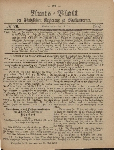 Amts-Blatt der Königlichen Regierung zu Marienwerder, 14. Mai 1902, No. 20.