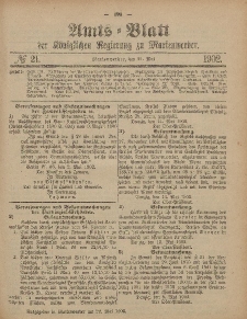 Amts-Blatt der Königlichen Regierung zu Marienwerder, 21. Mai 1902, No. 21.