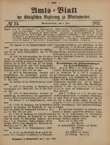 Amts-Blatt der Königlichen Regierung zu Marienwerder, 4. Juni 1902, No. 23.