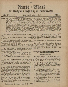 Amts-Blatt der Königlichen Regierung zu Marienwerder, 11. Juni 1902, No. 24.