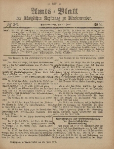 Amts-Blatt der Königlichen Regierung zu Marienwerder, 25. Juni 1902, No. 26.