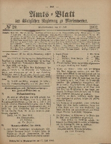 Amts-Blatt der Königlichen Regierung zu Marienwerder, 16. Juli 1902, No. 29.