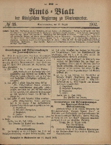 Amts-Blatt der Königlichen Regierung zu Marienwerder, 27. August 1902, No. 35.