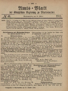 Amts-Blatt der Königlichen Regierung zu Marienwerder, 22. Oktober 1902, No. 43.