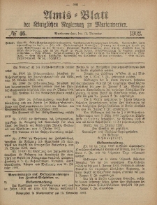 Amts-Blatt der Königlichen Regierung zu Marienwerder, 12. November 1902, No. 46.