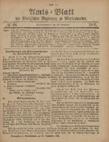 Amts-Blatt der Königlichen Regierung zu Marienwerder, 26. November 1902, No. 48.