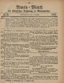 Amts-Blatt der Königlichen Regierung zu Marienwerder, 17. Dezember 1902, No. 51.