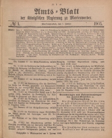 Amts-Blatt der Königlichen Regierung zu Marienwerder, 7. Januar 1903, No. 1.