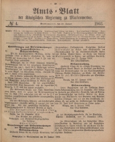 Amts-Blatt der Königlichen Regierung zu Marienwerder, 28. Januar 1903, No. 4.