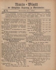 Amts-Blatt der Königlichen Regierung zu Marienwerder, 11. Februar 1903, No. 6.