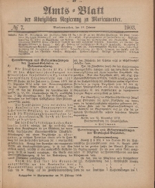 Amts-Blatt der Königlichen Regierung zu Marienwerder, 18. Februar 1903, No. 7.