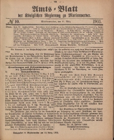 Amts-Blatt der Königlichen Regierung zu Marienwerder, 11. März 1903, No. 10.