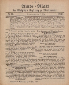 Amts-Blatt der Königlichen Regierung zu Marienwerder, 18. März 1903, No. 11.