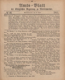 Amts-Blatt der Königlichen Regierung zu Marienwerder, 22. April 1903, No. 16.