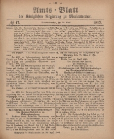Amts-Blatt der Königlichen Regierung zu Marienwerder, 29. April 1903, No. 17.