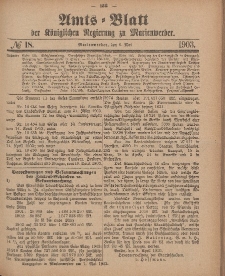 Amts-Blatt der Königlichen Regierung zu Marienwerder, 6. Mai 1903, No. 18.