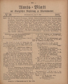 Amts-Blatt der Königlichen Regierung zu Marienwerder, 20. Mai 1903, No. 20.