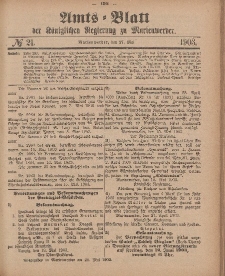 Amts-Blatt der Königlichen Regierung zu Marienwerder, 27. Mai 1903, No. 21.