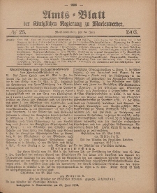 Amts-Blatt der Königlichen Regierung zu Marienwerder, 24. Juni 1903, No. 25.