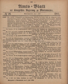 Amts-Blatt der Königlichen Regierung zu Marienwerder, 1. Juli 1903, No. 26.