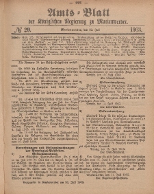 Amts-Blatt der Königlichen Regierung zu Marienwerder, 22. Juli 1903, No. 29.