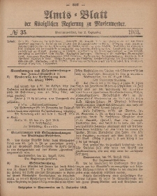 Amts-Blatt der Königlichen Regierung zu Marienwerder, 2. September 1903, No. 35.