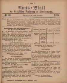 Amts-Blatt der Königlichen Regierung zu Marienwerder, 9. September 1903, No. 36.