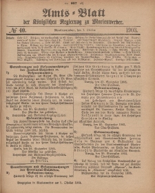 Amts-Blatt der Königlichen Regierung zu Marienwerder, 7. Oktober 1903, No. 40.
