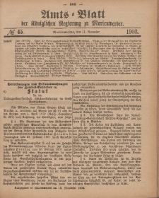 Amts-Blatt der Königlichen Regierung zu Marienwerder, 11. November 1903, No. 45.