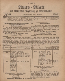 Amts-Blatt der Königlichen Regierung zu Marienwerder, 9. Dezember 1903, No. 49.