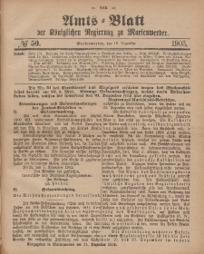 Amts-Blatt der Königlichen Regierung zu Marienwerder, 16. Dezember 1903, No. 50.