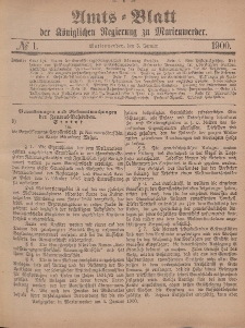 Amts-Blatt der Königlichen Regierung zu Marienwerder, 3. Januar 1900, No. 1.