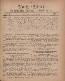 Amts-Blatt der Königlichen Regierung zu Marienwerder, 7. Februar 1900, No. 6.
