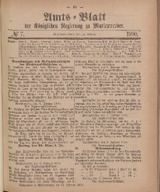 Amts-Blatt der Königlichen Regierung zu Marienwerder, 14. Februar 1900, No. 7.