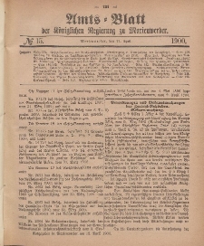 Amts-Blatt der Königlichen Regierung zu Marienwerder, 11. April 1900, No. 15.