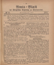 Amts-Blatt der Königlichen Regierung zu Marienwerder, 18. April 1900, No. 16.